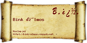 Bink Álmos névjegykártya